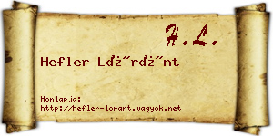 Hefler Lóránt névjegykártya